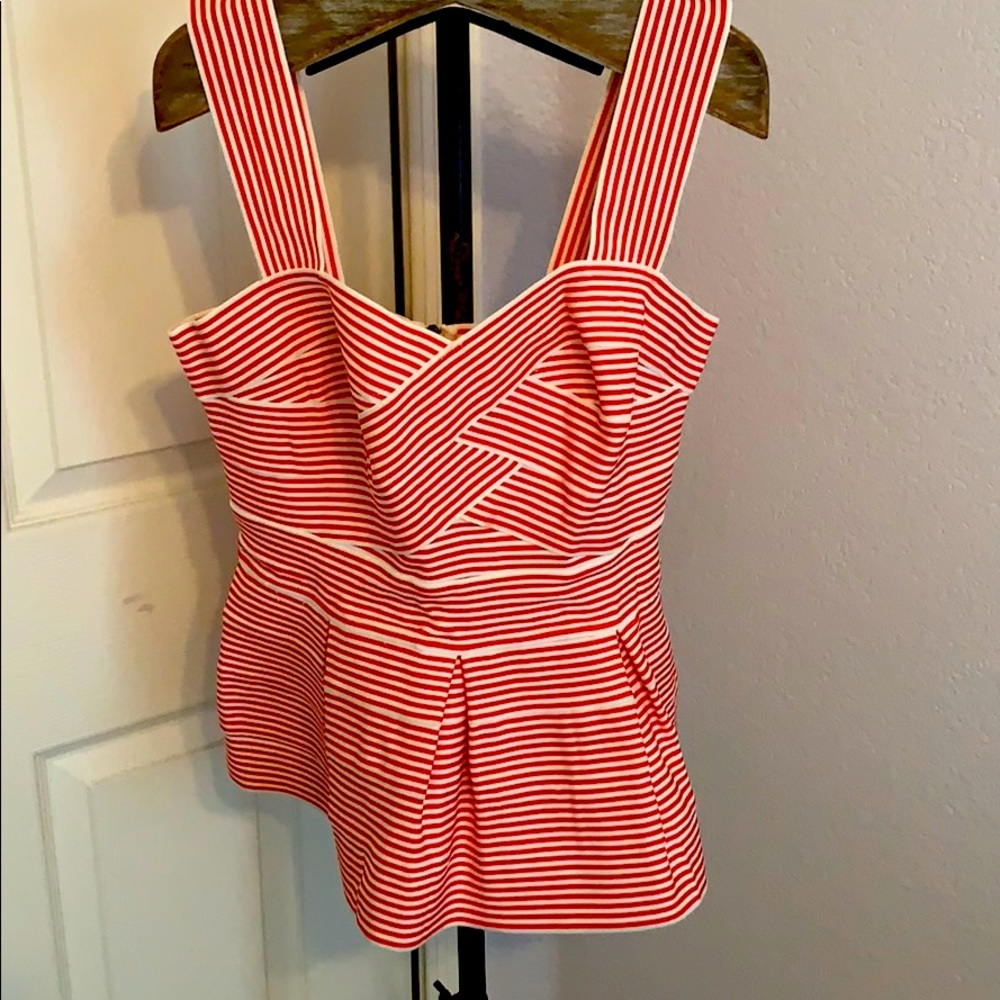 Striped peplum party shirt!
